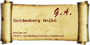 Goldenberg Anikó névjegykártya